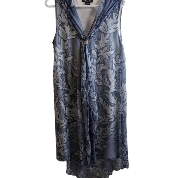 Micheal Tyler women's summer formal floral blue dress size m. High low style - Picture 7 of 7